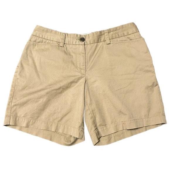 Lands End Women's Khaki Chino Shorts Size 4 EUC 7" Inseam - Picture 1 of 4